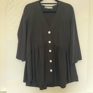 Zara oversized button blouse